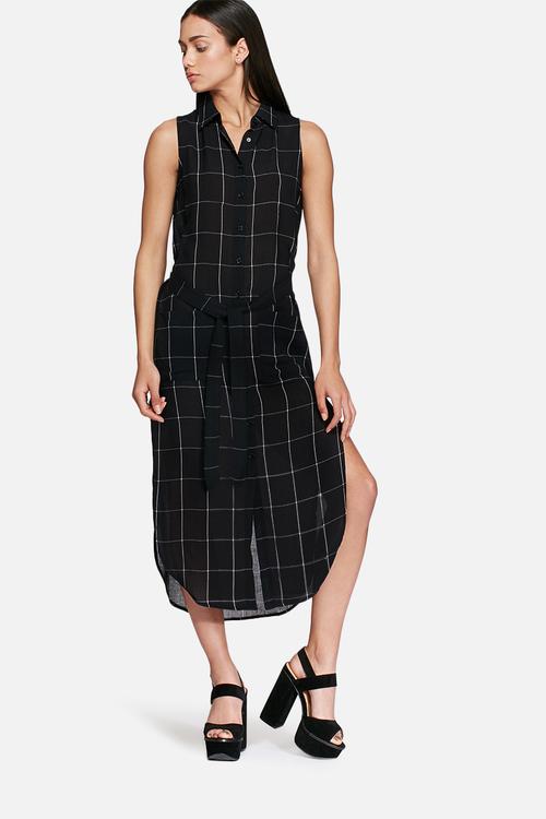 Grid shirt dress