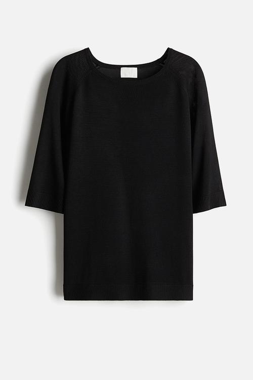 Knitted T-shirt - black