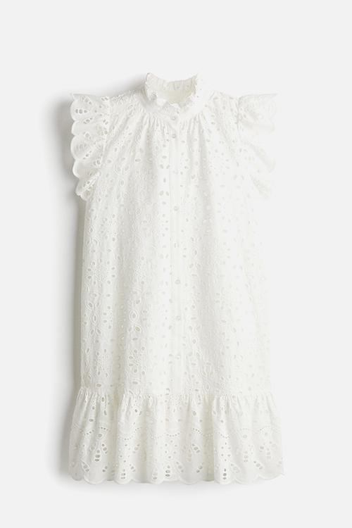 knee length dresses for ladies Embroidered Peter Pan Collar Dress M