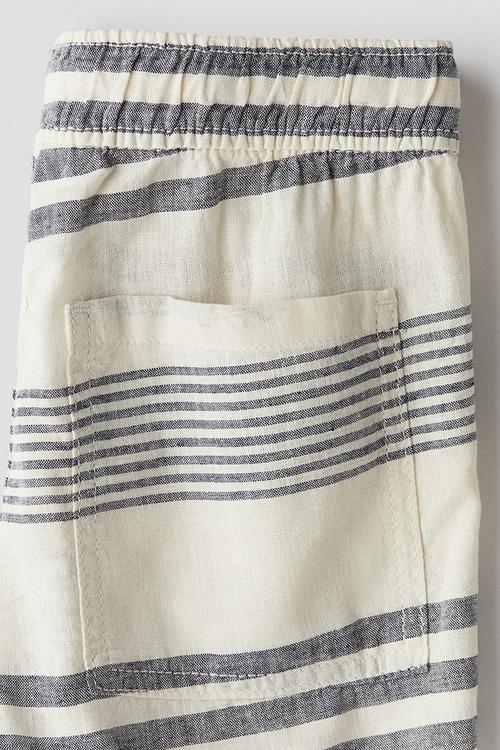 Linen-blend shorts - white,multi