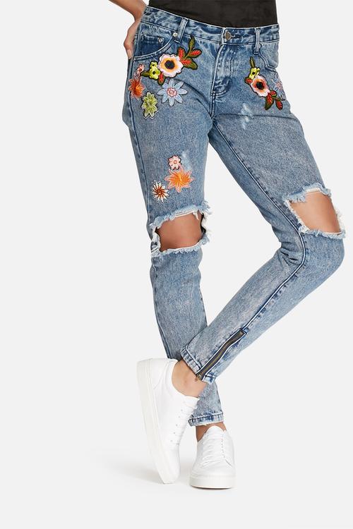 Embroidered jeans