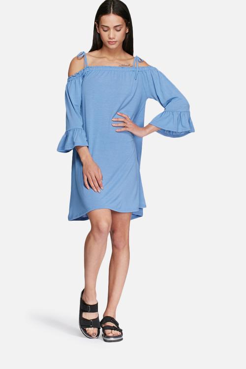 Cold shoulder swing dress 