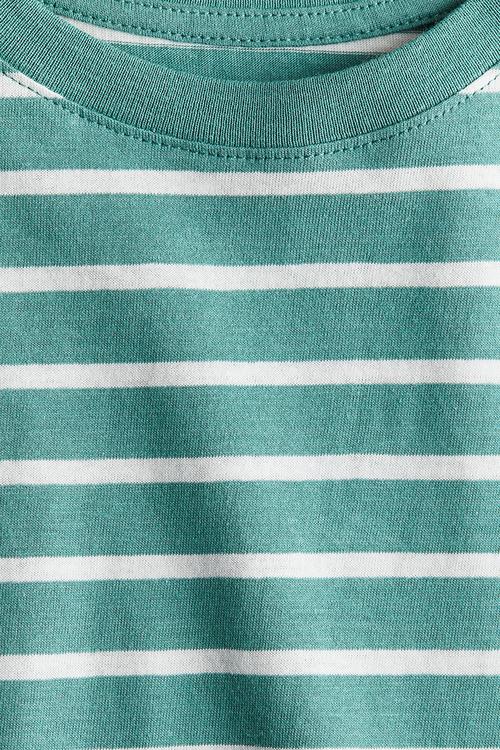 Cotton jersey T-shirt - green/striped