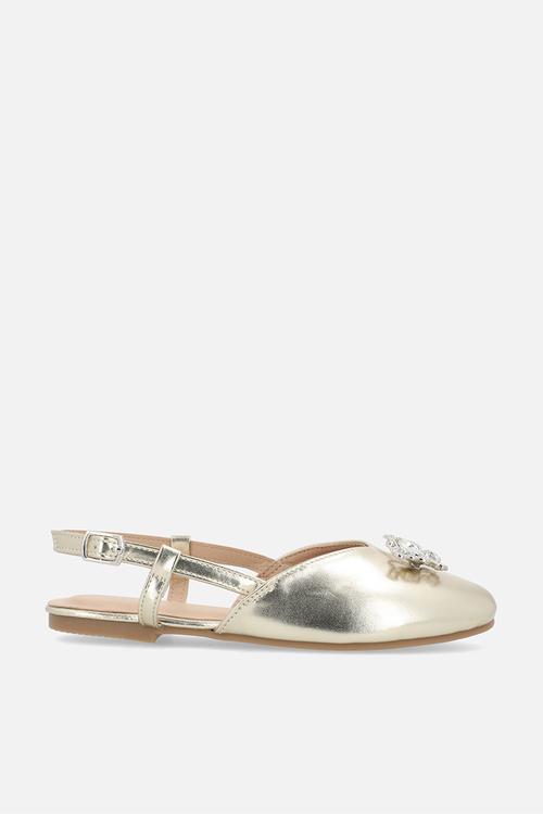 Butterfly brooch pumps - gold