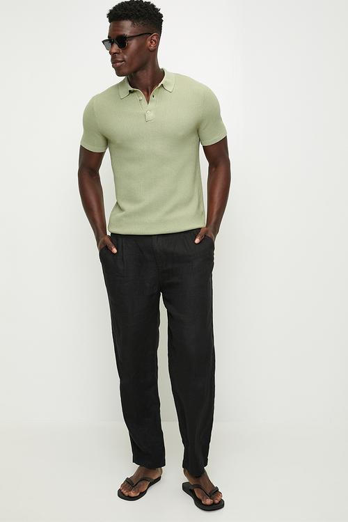 Knitwear Polo T-Shirt - Dark Sage