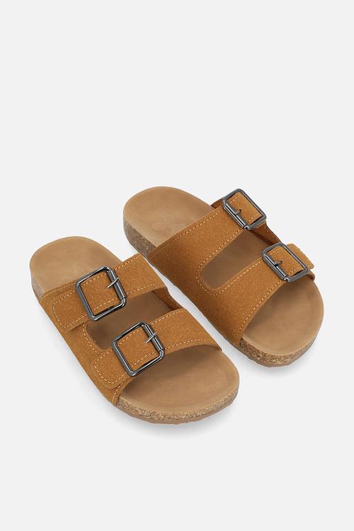Twin strap sandal - tan brown