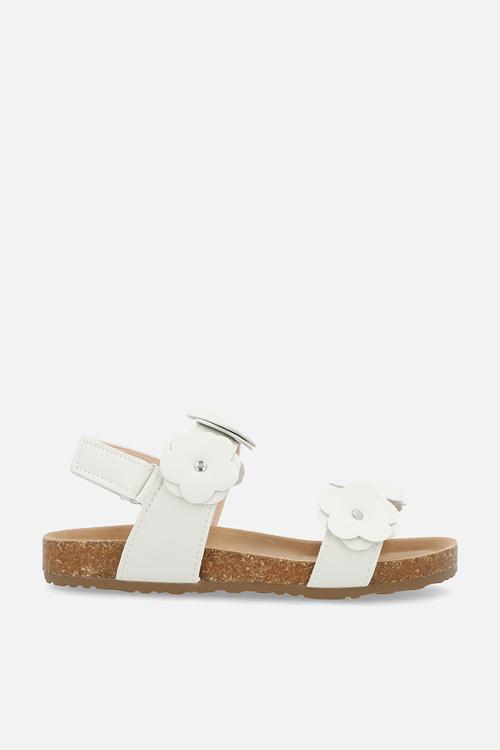 Floral twin straps sandals - white