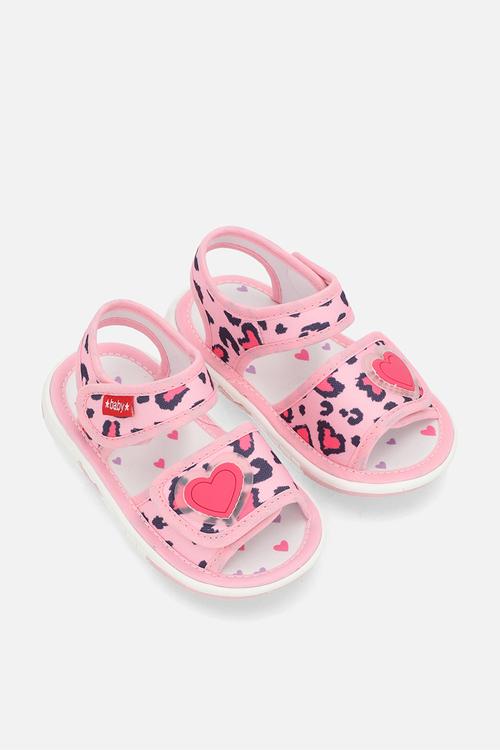 Leopard printed sandals with squeaker - pink