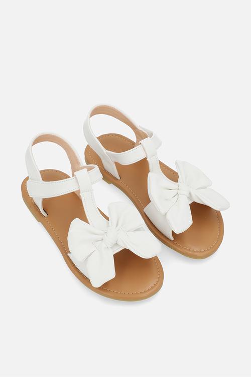 Big bow sandals - white