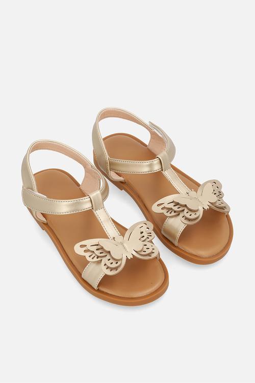 Butterfly décor sandals - gold