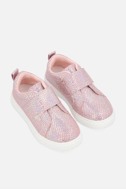 Metallic strap sneakers - pink