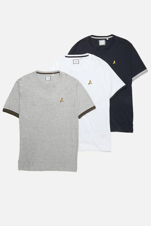 T-Shirts - Dark Navy/Optic White/Light Grey Marl 3-Pack