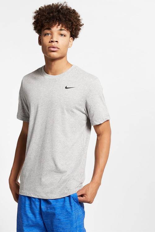 Nike Dri-Fit Tee Dri-Fitc Crew Solid - Dk Grey Heather/Black