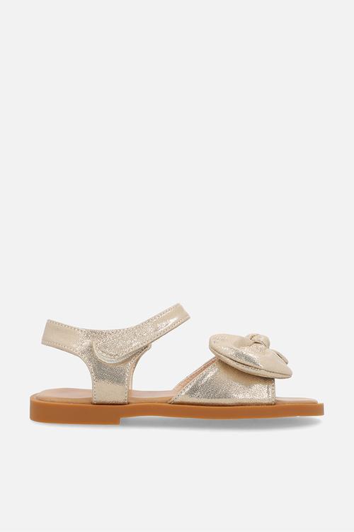 Bow décor sandals - gold