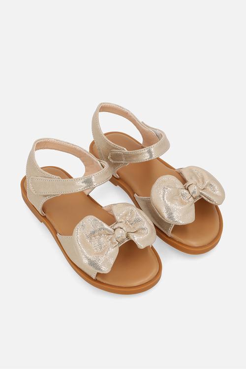 Bow décor sandals - gold