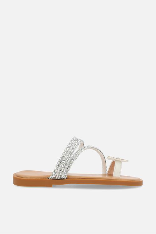 Toe loop sandal - silver