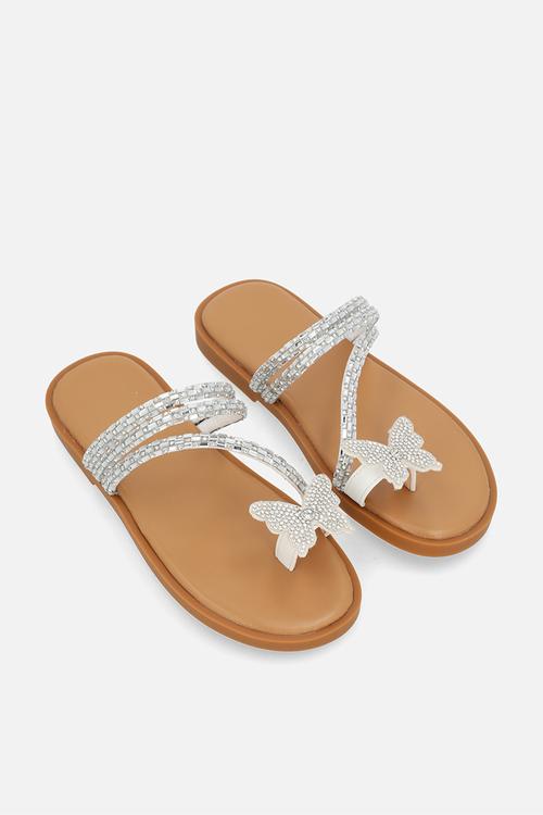 Toe loop sandal - silver