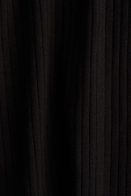 Lace-trimmed flared-skirt dress - black
