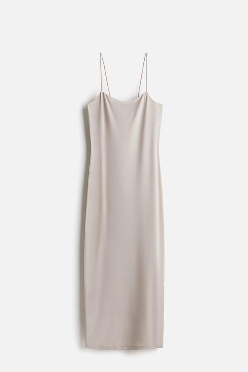 Strappy bodycon dress - light greige