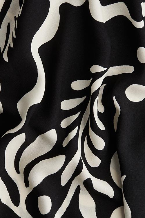 Viscose tunic dress - black/white patterned 