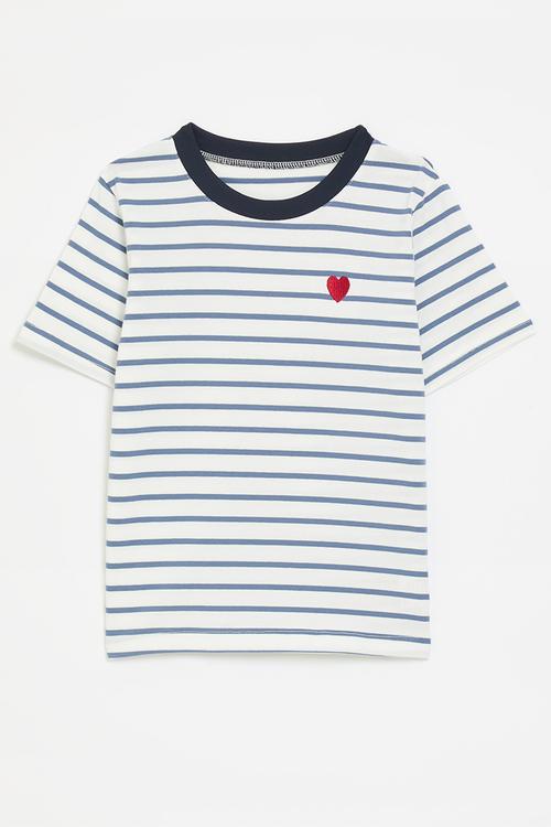 Striped tee - white & blue
