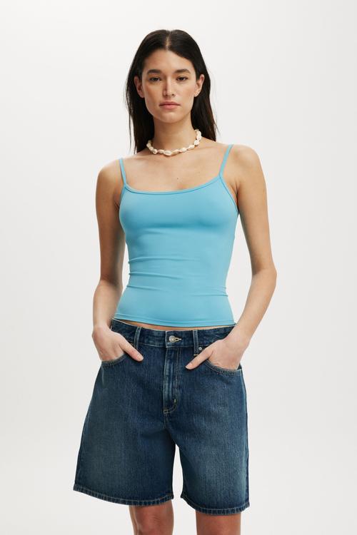 Relaxed denim short - angel blue
