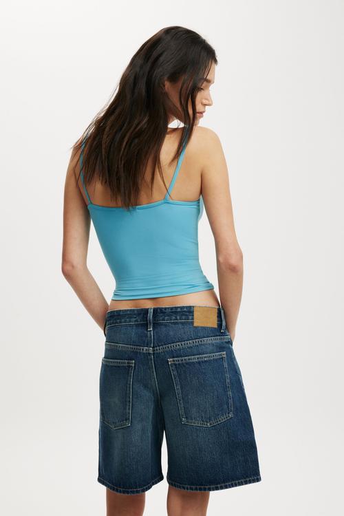Relaxed denim short - angel blue