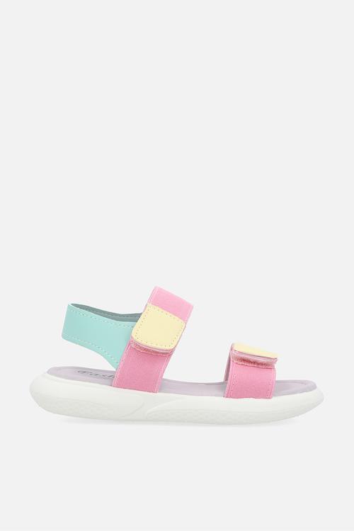 Colour block twin strap sandals-multi