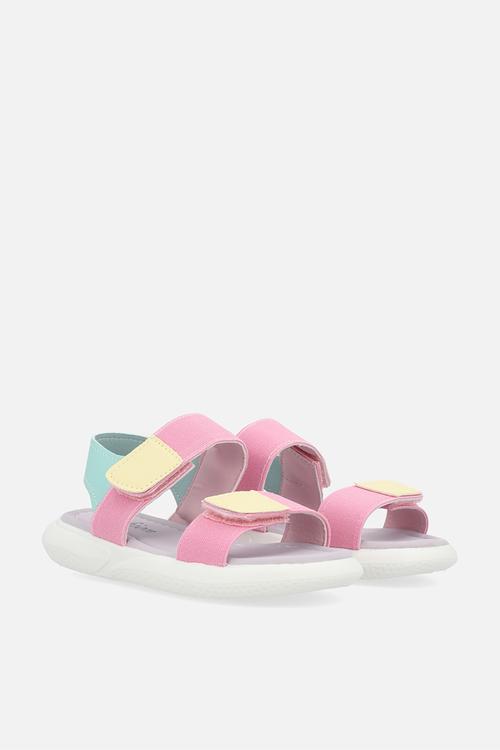 Colour block twin strap sandals-multi