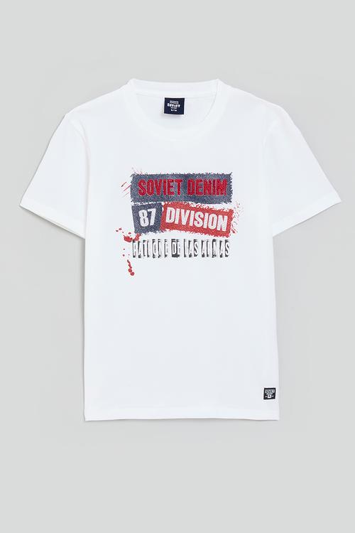 Boys fashion t-shirt with bling - white