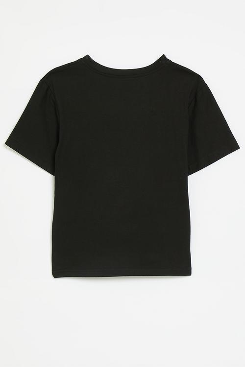 Pizza placement print tee - black