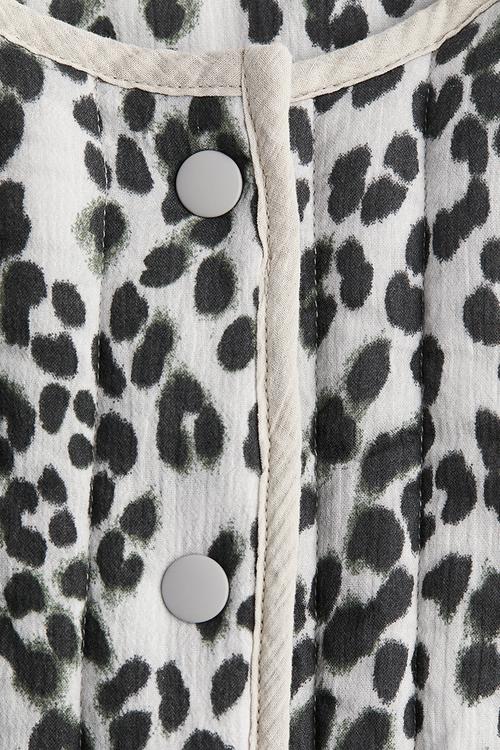 Quilted jacket - black & leopard print