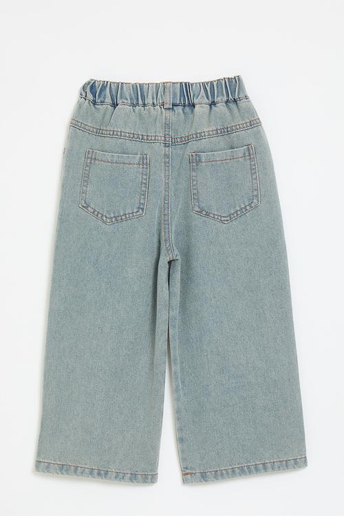 Stitch embroidery jeans -blue