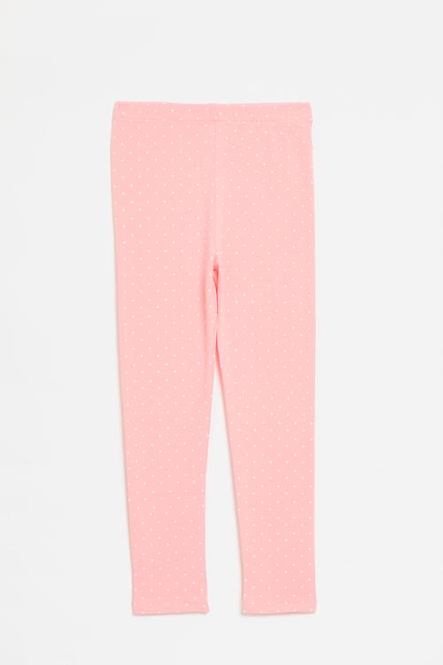 Polka dot leggings-pink & white