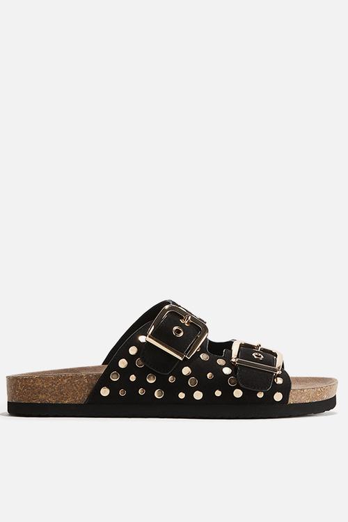 Studded sandals - black/gold-coloured