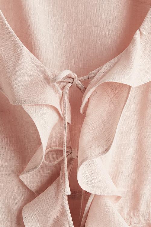 Flounced blouse - light dusty pink