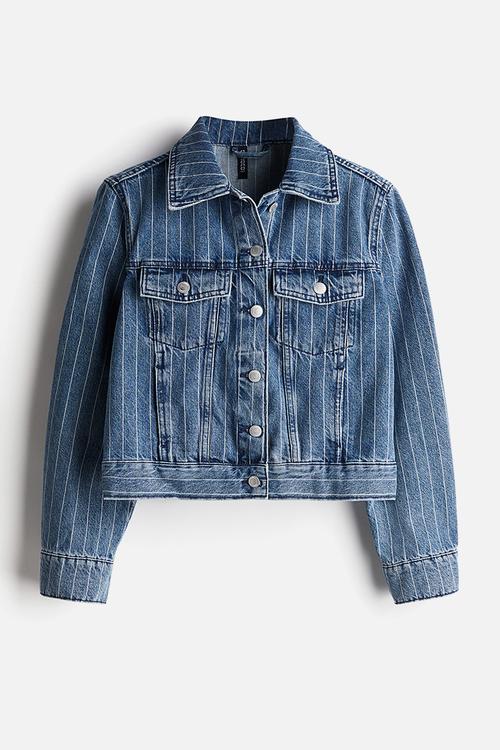 Denim jacket - light denim blue & pinstriped