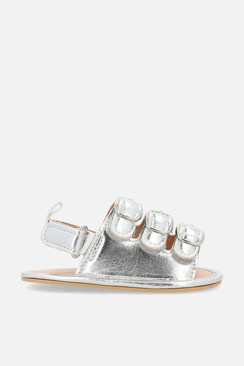 Buckle strap sandals - silver