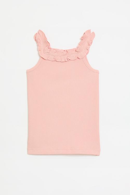 Frilled collar tee - pink