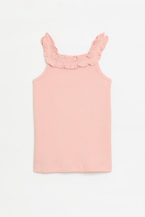 Frilled collar tee - pink