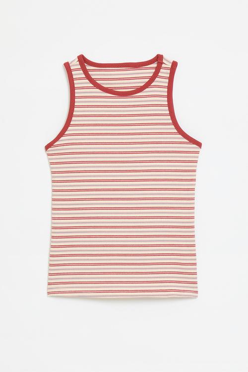Striped tank top - red & white