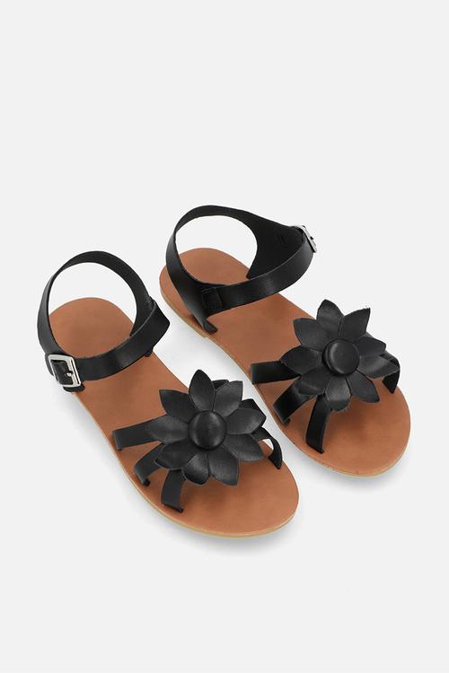 Floral sandals - black