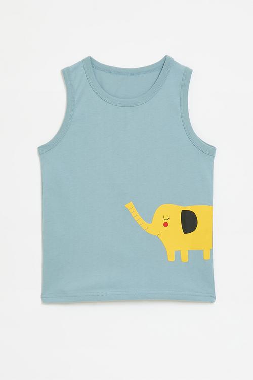 Printed vest - light blue