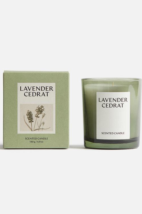 Scented candle in a glass holder - lavender cedrat
