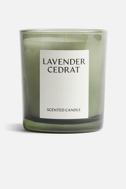 Scented candle in a glass holder - lavender cedrat