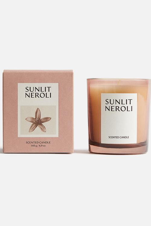 Scented candle in a glass holder - sunlit neroli