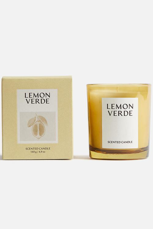 Scented candle in a glass holder - lemon verde