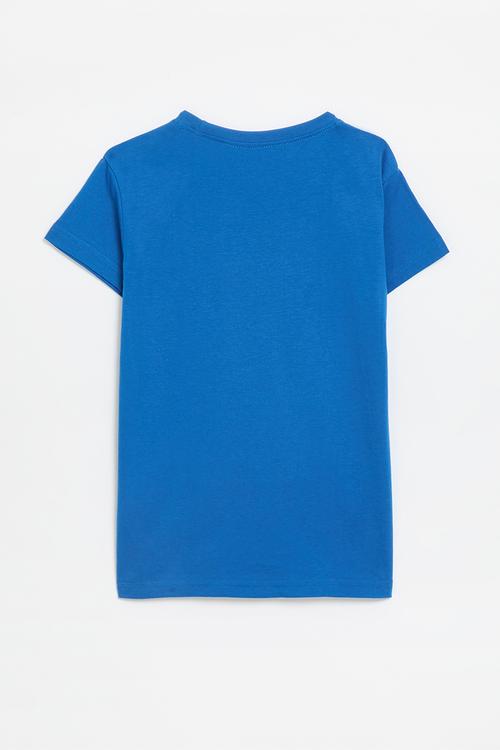 Printed crew neck tee-blue