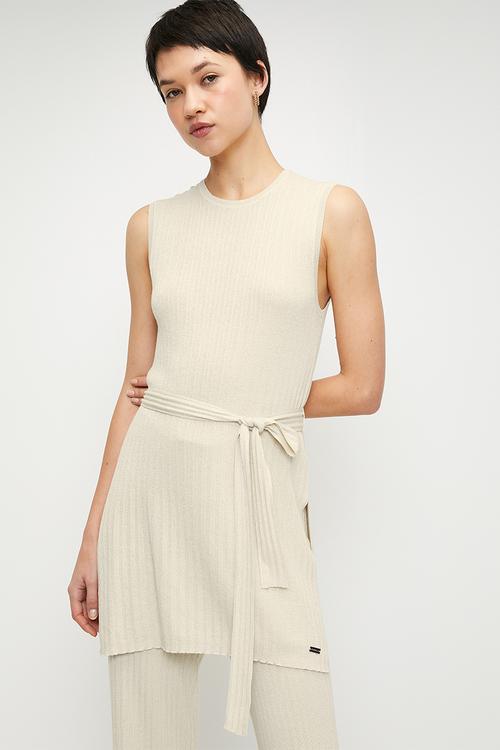 Bree Knitted Co-ord Top - Stone