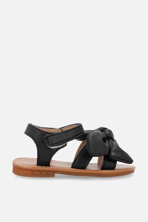 Bow décor sandals - black